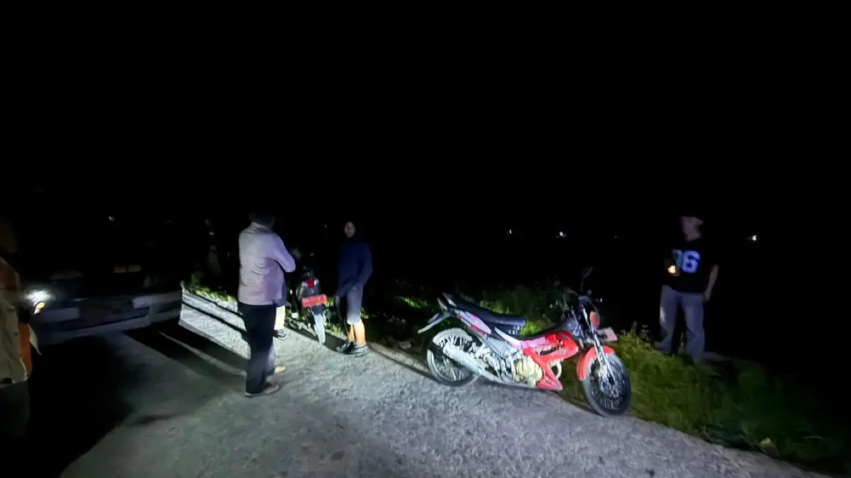 Lokasi penemuan jasad pria di tepi sungai Desa Ujung Tanduk, Kecamatan Laguboti, Toba, yang diduga menjadi korban pembunuhan.