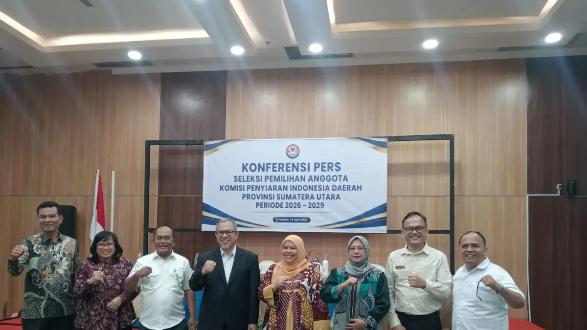 Tim Seleksi KPID Sumut saat mengumumkan jadwal dan tahapan seleksi calon anggota periode 2026–2029 di Medan.