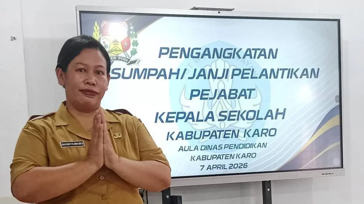 Bupati Karo Antonius Ginting melantik kepala sekolah di lingkungan Pemkab Karo, termasuk guru PPPK yang kini berkesempatan menjadi kepala sekolah.
