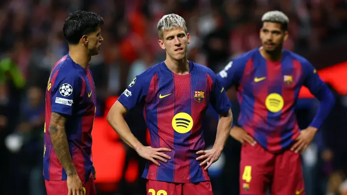 Pemain Barcelona menunjukkan ekspresi kecewa usai tersingkir dari Liga Champions, kini fokus penuh mengamankan gelar LaLiga. (Foto: REUTERS/Albert Gea)