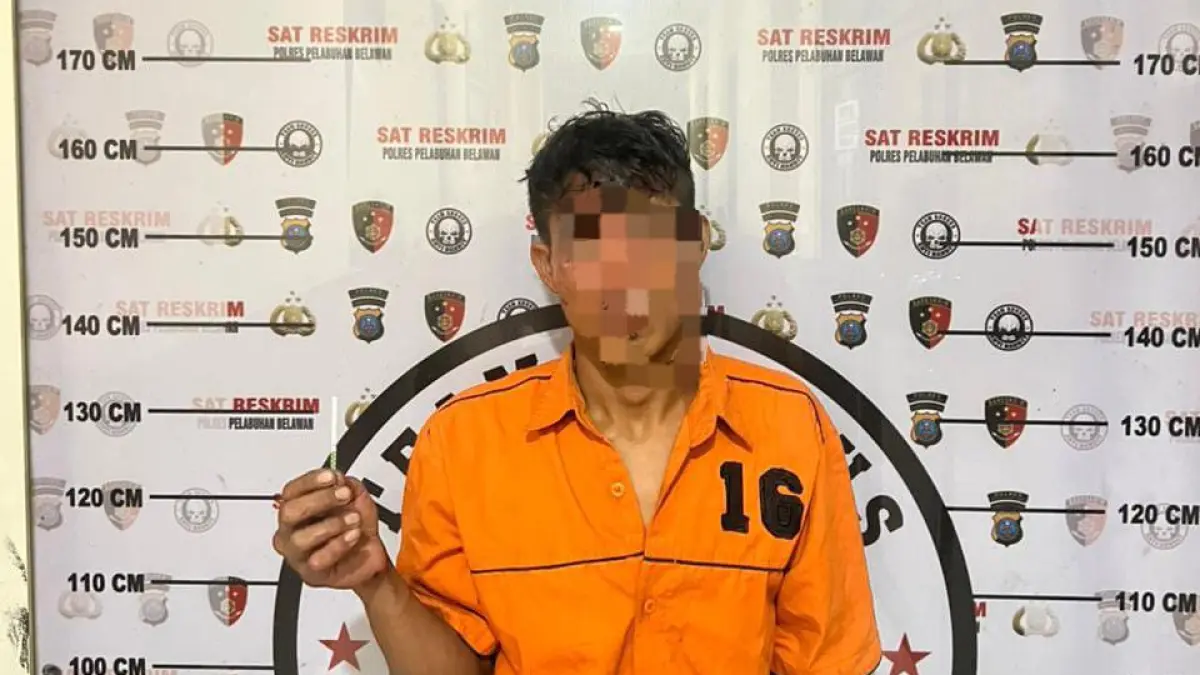 Pelaku begal sopir tangki diamankan Polres Pelabuhan Belawan usai ditangkap di kawasan Belawan Bahari.