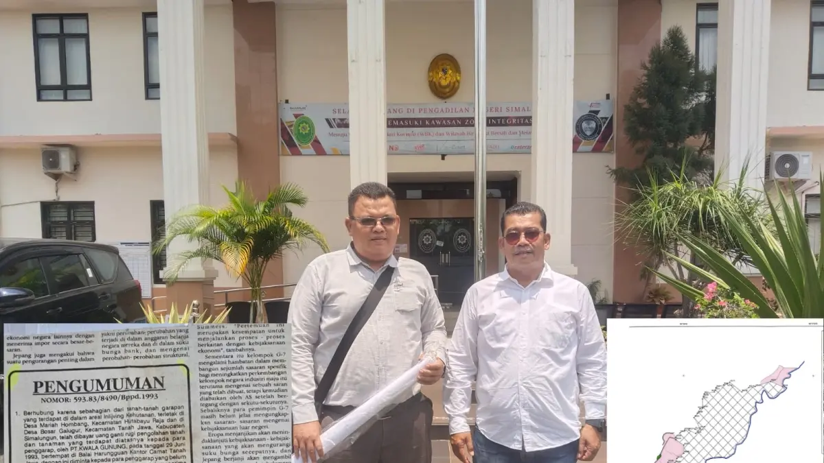 Tim konsultan dan kuasa hukum PT Kwala Gunung saat memberikan keterangan terkait proses eksekusi lahan di Simalungun.