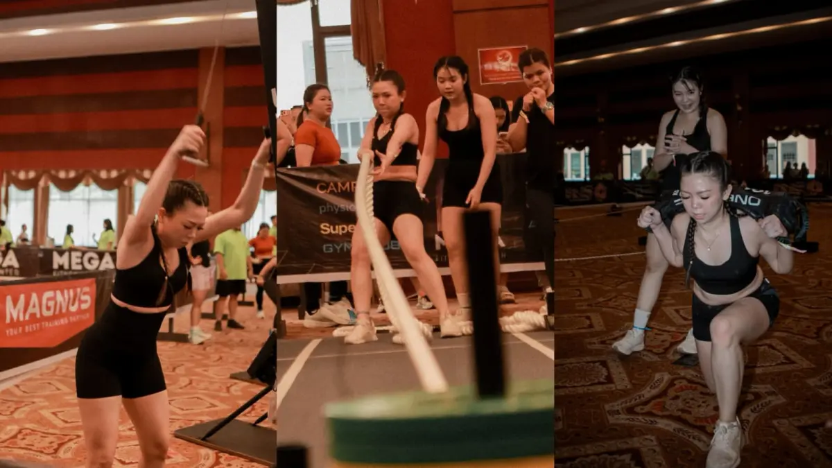 Brand Ambassador Mega Fitness Center, Vincentia Laksono, ikut ambil bagian dalam lomba HYROX, menunjukkan performa dan ketangguhan dalam ajang fitness endurance di Medan.