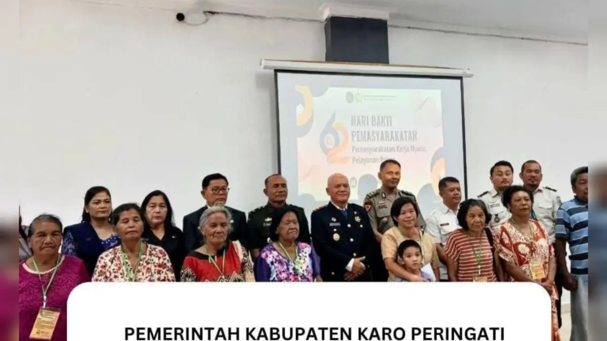 Asisten I Setdakab Karo, Eddi Surianta, mengikuti peringatan Hari Bakti Pemasyarakatan ke-62 tahun 2026 di Kabupaten Karo.