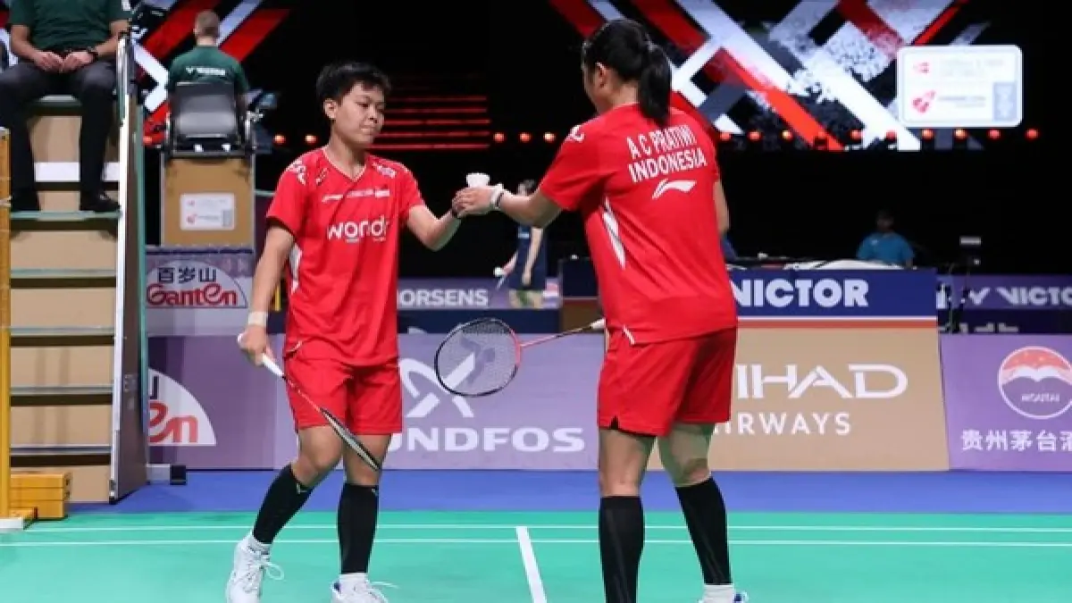Putri Kusuma Wardani saat bertanding di Uber Cup 2026, membawa Indonesia melaju ke semifinal menghadapi Korea Selatan.