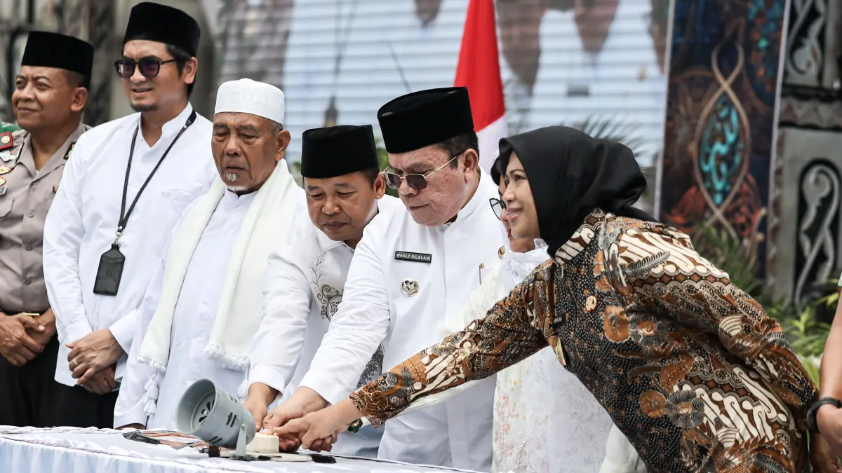 Walikota Pematangsiantar Wesly Silalahi, Wakil Walikota dan Forkopimda saat pembukaan MTQN Ke-58 Kota Siantar.