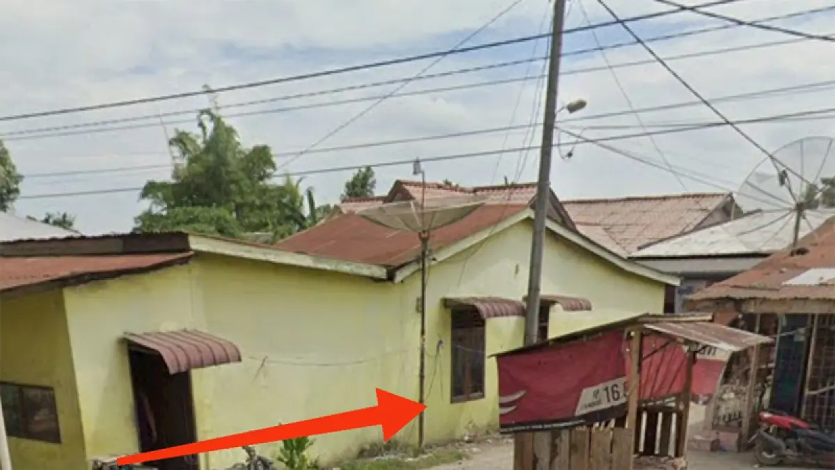 Akses jalan masuk yang diduga menjadi lokasi aktivitas peredaran narkoba di Simpang PKS Ajamu.