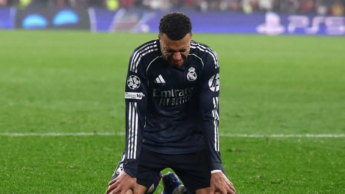 Kylian Mbappe saat membela Real Madrid di tengah sorotan tajam usai Los Blancos gagal meraih gelar utama musim 2025/2026.
