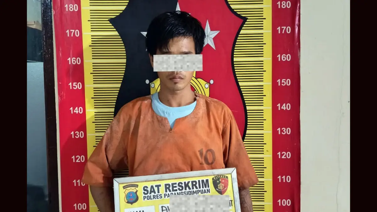 Satreskrim Polres Padangsidimpuan mengamankan AF (28), residivis kasus cabul anak di Batunadua Julu, Senin (11/5/2026).