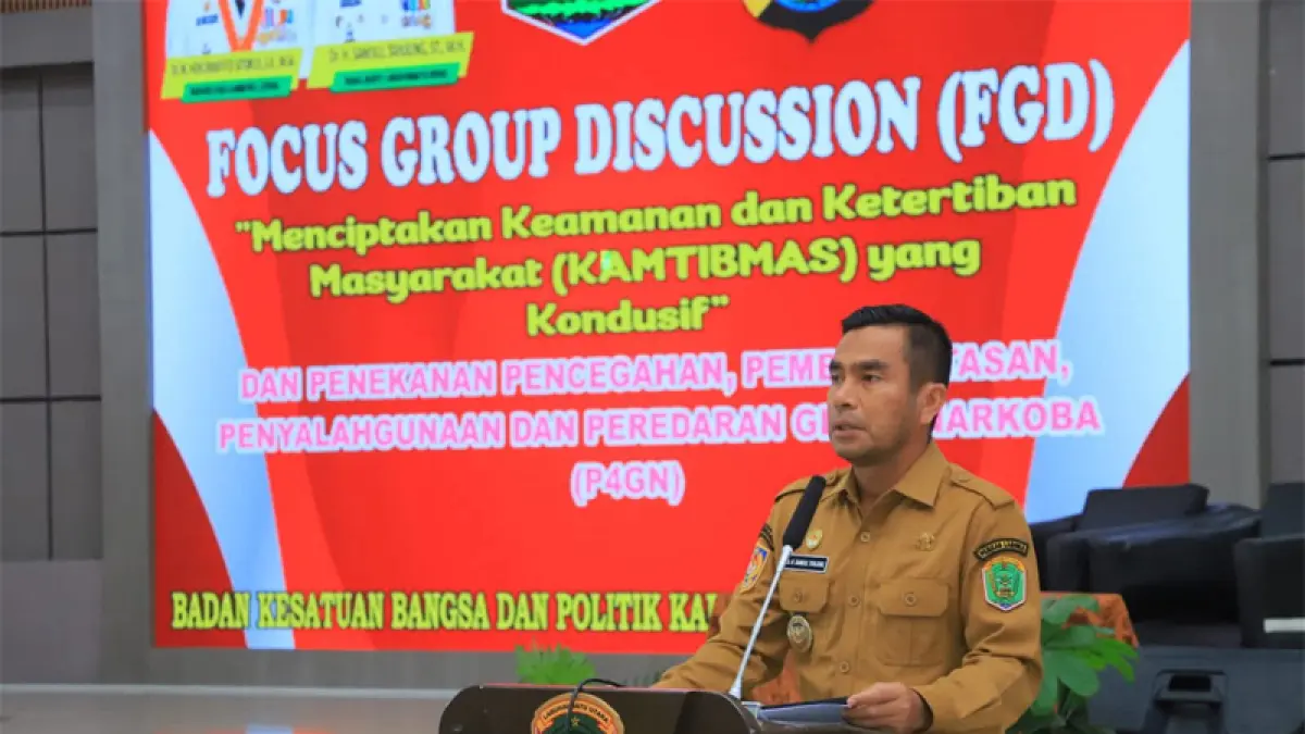 Wakil Bupati Labuhanbatu Utara, Dr. H. Samsul Tanjung, &nbsp;saat FGD Pencegahan, Pemberantasan, Penyalahgunaan, dan Peredaran Gelap Narkoba.