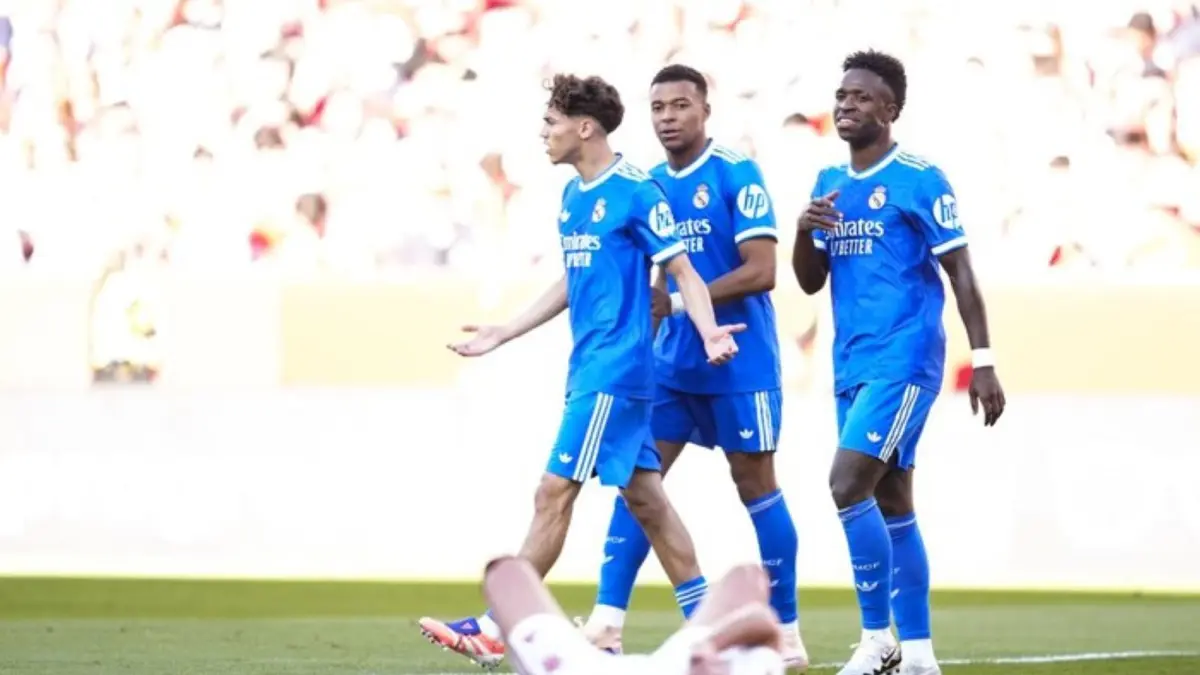 Vinicius Junior mencetak gol kemenangan Real Madrid saat menundukkan Sevilla FC 1-0 dalam lanjutan LaLiga di Stadion Sanchez Pizjuan.