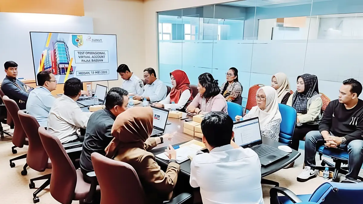 Bapenda Kabupaten Batu Bara melaksanakan Test Operasional Virtual Account terkait pembayaran pajak dan retribusi daerah di Bank Sumut Medan.
