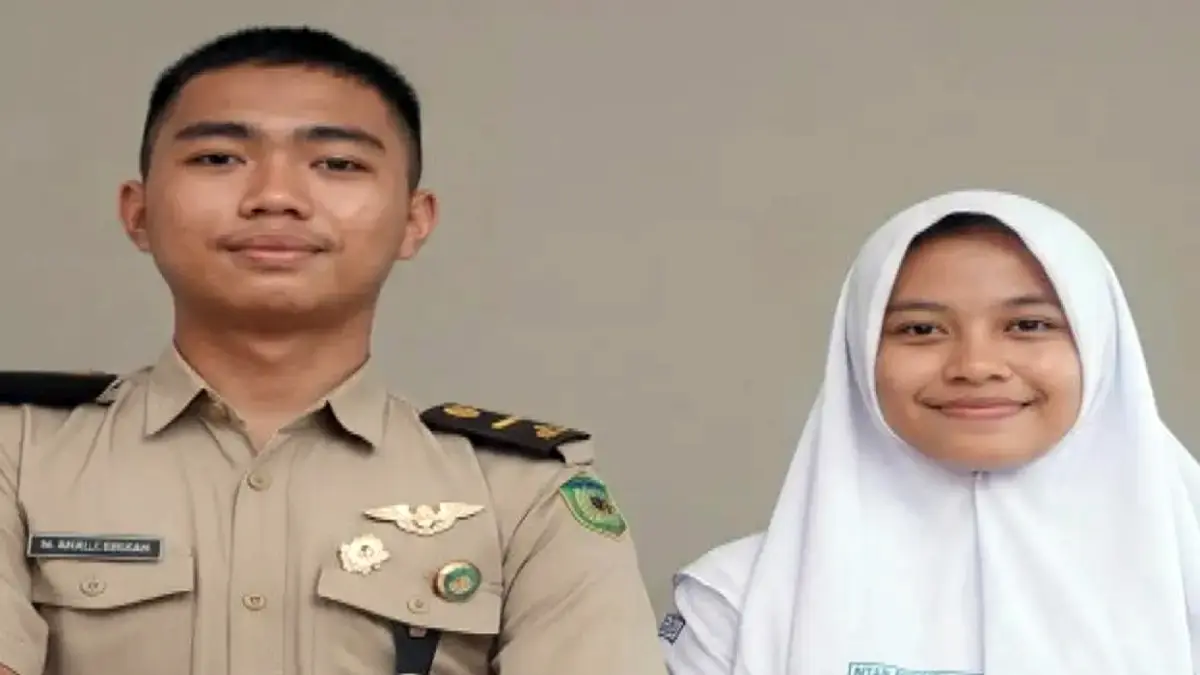 Dua pelajar asal Padang Lawas yang akan mengikuti seleksi Capaskibraka tingkat Provinsi Sumatera Utara Tahun 2026 di Medan.