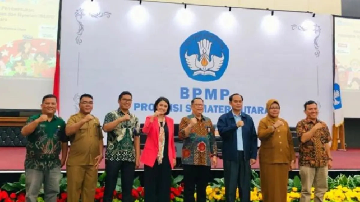 Kegiatan Advokasi dan Fasilitasi Pembentukan Pokja Budaya Sekolah Aman dan Nyaman di BPMP Provinsi Sumatera Utara, Medan, yang dihadiri perwakilan Kementerian dan pemerintah daerah se-Sumut.
