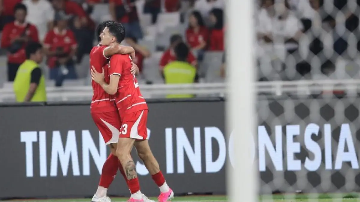 Pemain Timnas Indonesia merayakan kemenangan usai mengalahkan Oman 3-0 pada laga FIFA Matchday di Stadion Utama Gelora Bung Karno, Jakarta, Jumat (5/6/2026). Kemenangan ini mengakhiri penantian 38 tahun Garuda atas Oman.