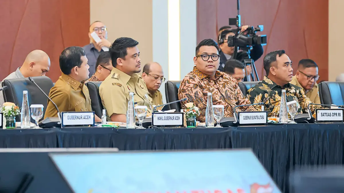 Gubernur Sumatera Utara, Muhammad Bobby Afif Nasution, mengikuti rapat pengembalian dana Transfer ke Daerah (TKD) bersama pemerintah pusat di Jakarta, Senin (25/5/2026). (Foto: Diskominfo Sumut)