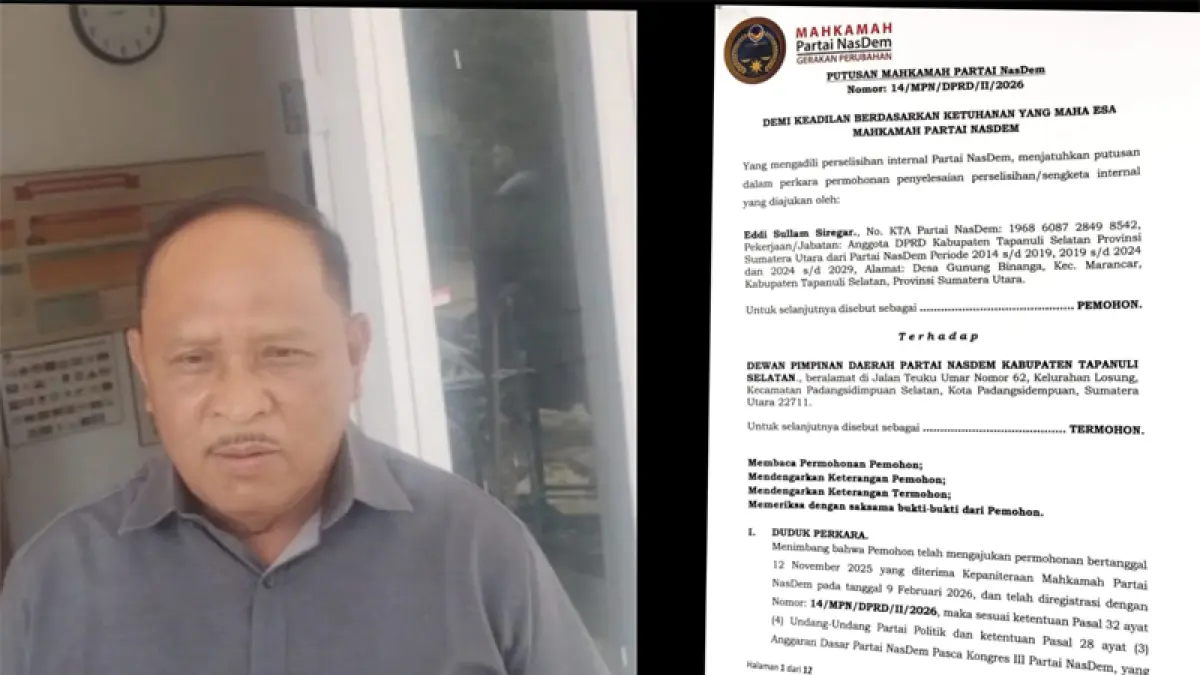 Ketua DPD Partai NasDem Tapsel, Maas Siagian.