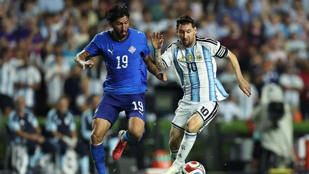 Lionel Messi saat Argentina mengalahkan Islandia 3-0 dalam laga uji coba internasional di Alabama, Amerika Serikat, Rabu (10/6/2026).