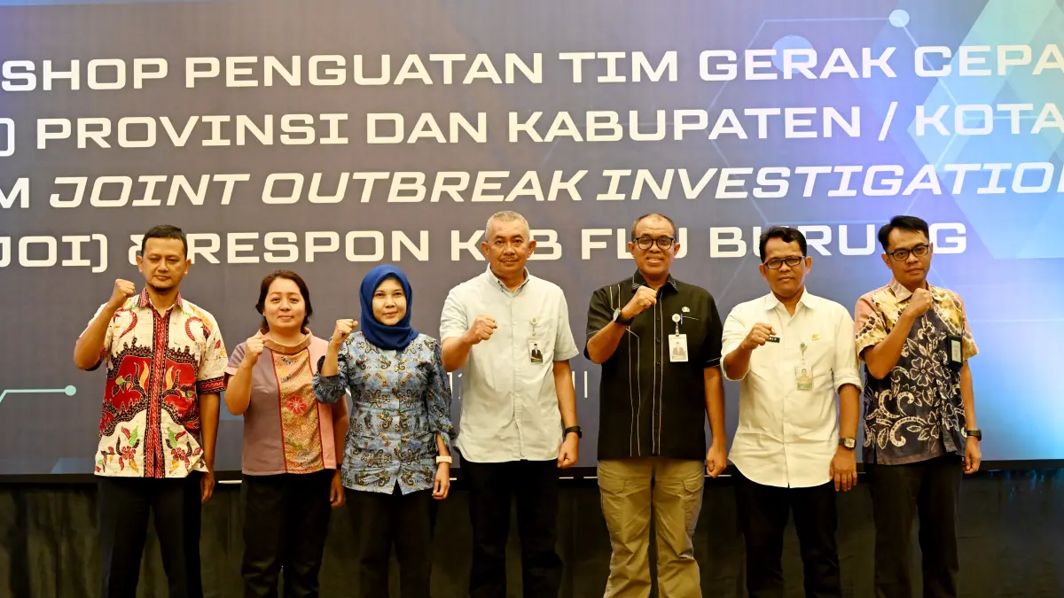Pj Sekdaprov Sumut Sulaiman Harahap membuka Workshop Penguatan Tim Gerak Cepat (TGC) dalam respons Kejadian Luar Biasa (KLB) flu burung di Medan, Selasa (9/6/2026).