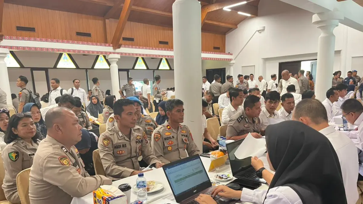 Tim Itwasum Polri melakukan Audit Kinerja Tahap II Tahun Anggaran 2026 terhadap Polres Tanjungbalai di Aula Hotel Niagara, Parapat, Senin (8/6/2026). Audit difokuskan pada bidang operasional, SDM, logistik, serta anggaran dan keuangan.