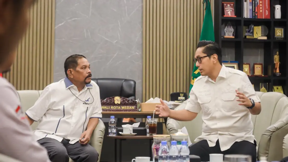 Wali Kota Medan, Rico Tri Putra Bayu Waas, menerima audiensi LPK Majime Training Centre di Rumah Dinas Wali Kota Medan, Rabu (10/6/2026). 