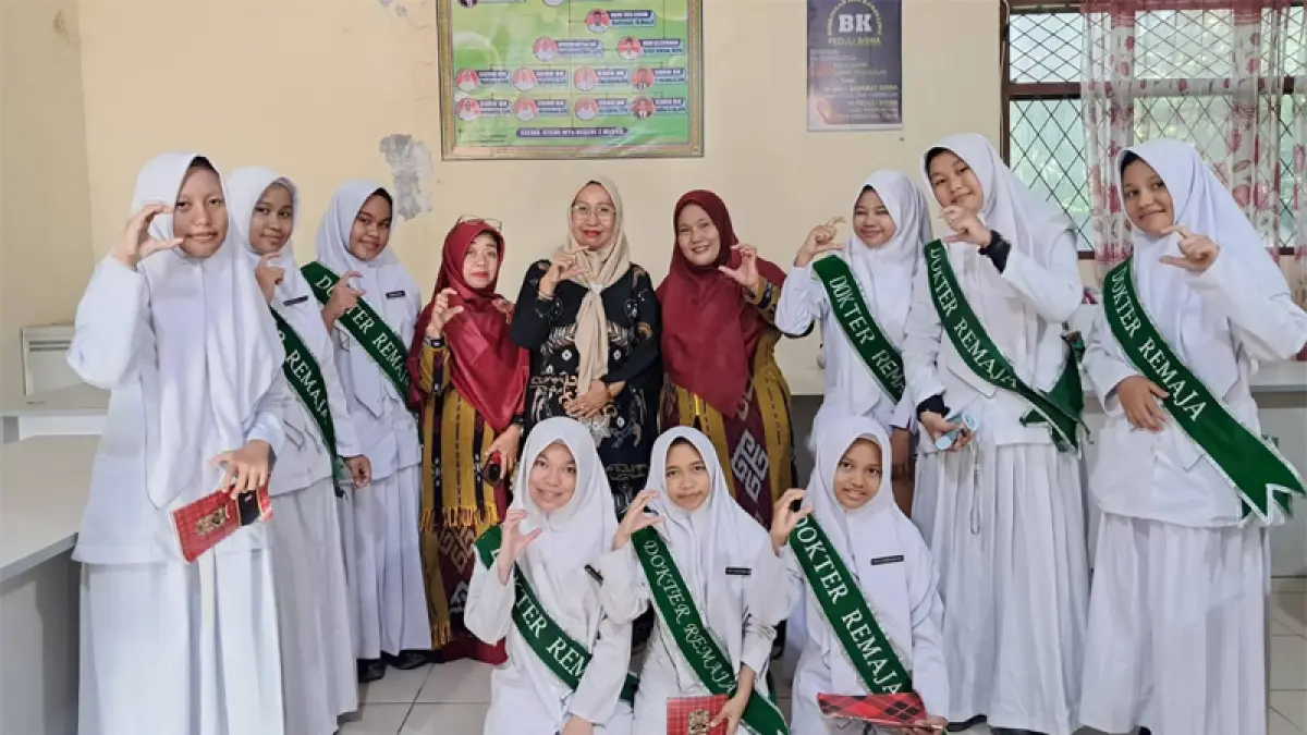 Guru dan pelajar MTsN 2 Labuhanbatu Utara.