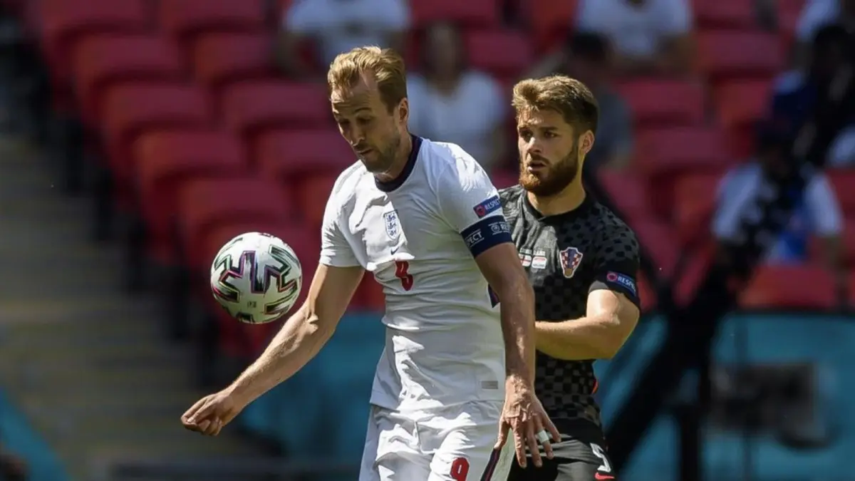 Penyerng Inggris Harry Kane.
