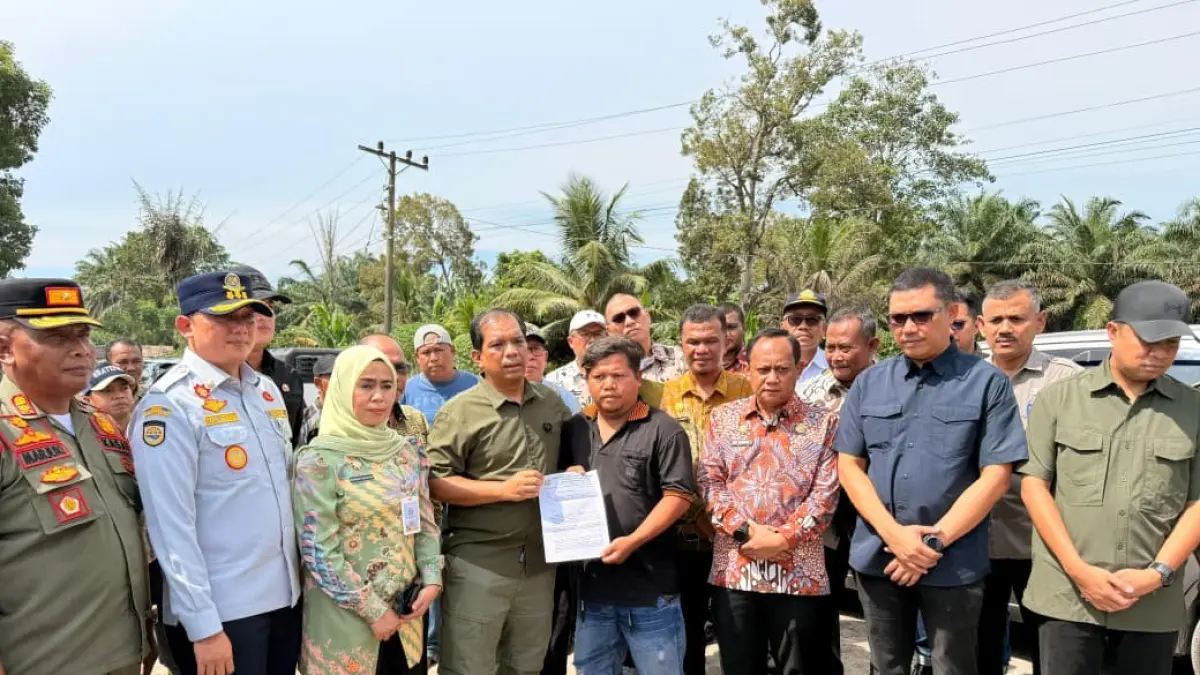 Tim Terpadu Pemerintah Provinsi Sumatera Utara menghentikan aktivitas 13 tambang pasir tanpa izin di Kecamatan Galang, Kabupaten Deliserdang, dan Kabupaten Serdangbedagai, Jumat (26/6/2026).(Foto: Diskominfo Sumut).