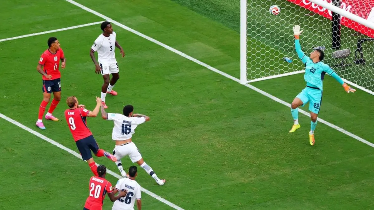 Jude Bellingham merayakan gol pembuka Inggris ke gawang Panama sebelum Harry Kane memastikan kemenangan 2-0 yang membawa The Three Lions lolos ke babak 32 besar sebagai juara Grup L Piala Dunia 2026. Foto Dok. FIFAReuters.