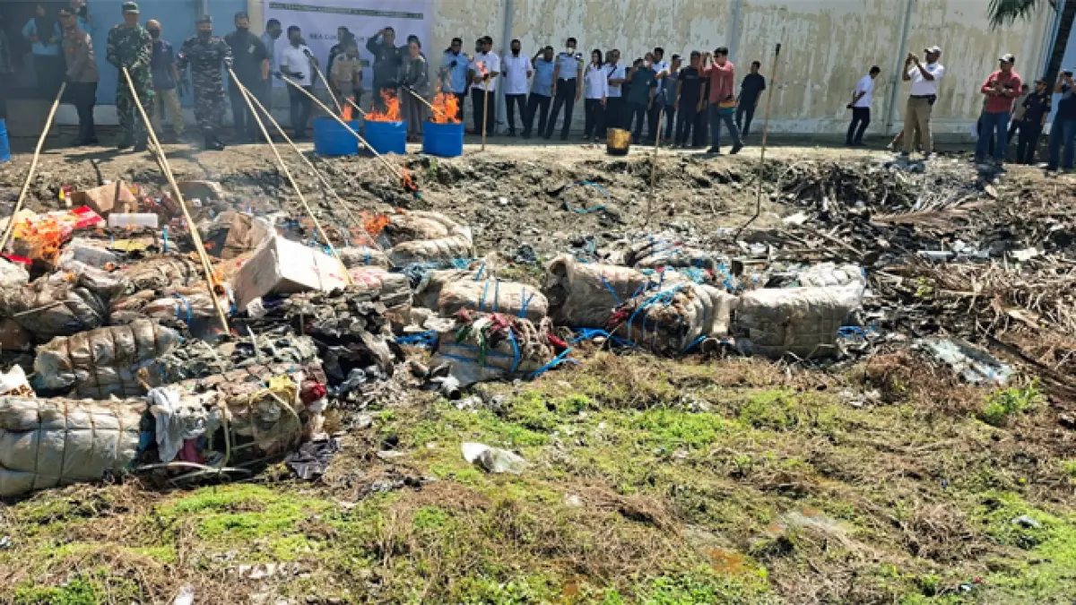 KPPBC Tipe Madya Pabean C Teluk Nibung memusnahkan Barang yang Menjadi Milik Negara (BMMN) hasil penindakan nilai mencapai Rp1.005.824.885.
