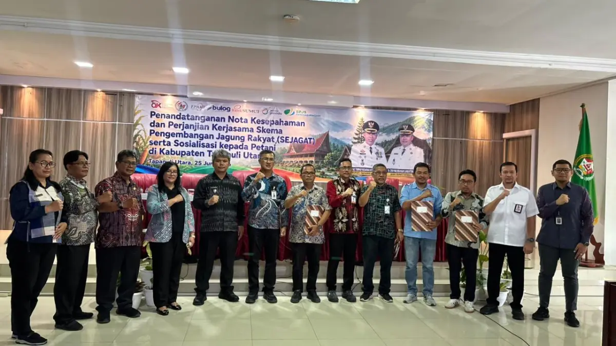 OJK Provinsi Sumatera Utara bersama Pemerintah Kabupaten Tapanuli Utara menandatangani Nota Kesepahaman dan Perjanjian Kerja Sama SEJAGAT untuk memperkuat pengembangan jagung rakyat dan akses pembiayaan petani.