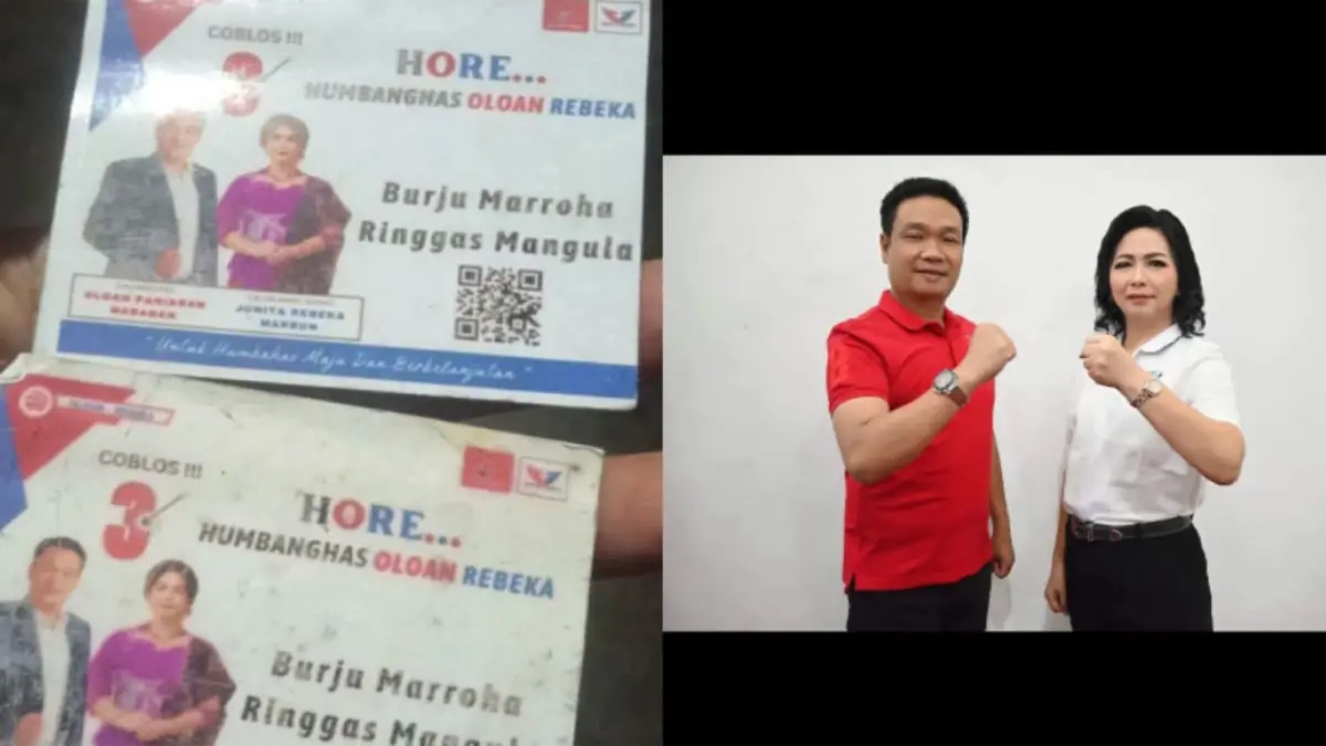 Bupati Humbang Hasundutan Oloan Paniaran Nababan bersama Wakil Bupati Yunita Rebeka Marbun saat masih mengikuti tahapan Pilkada 2024.