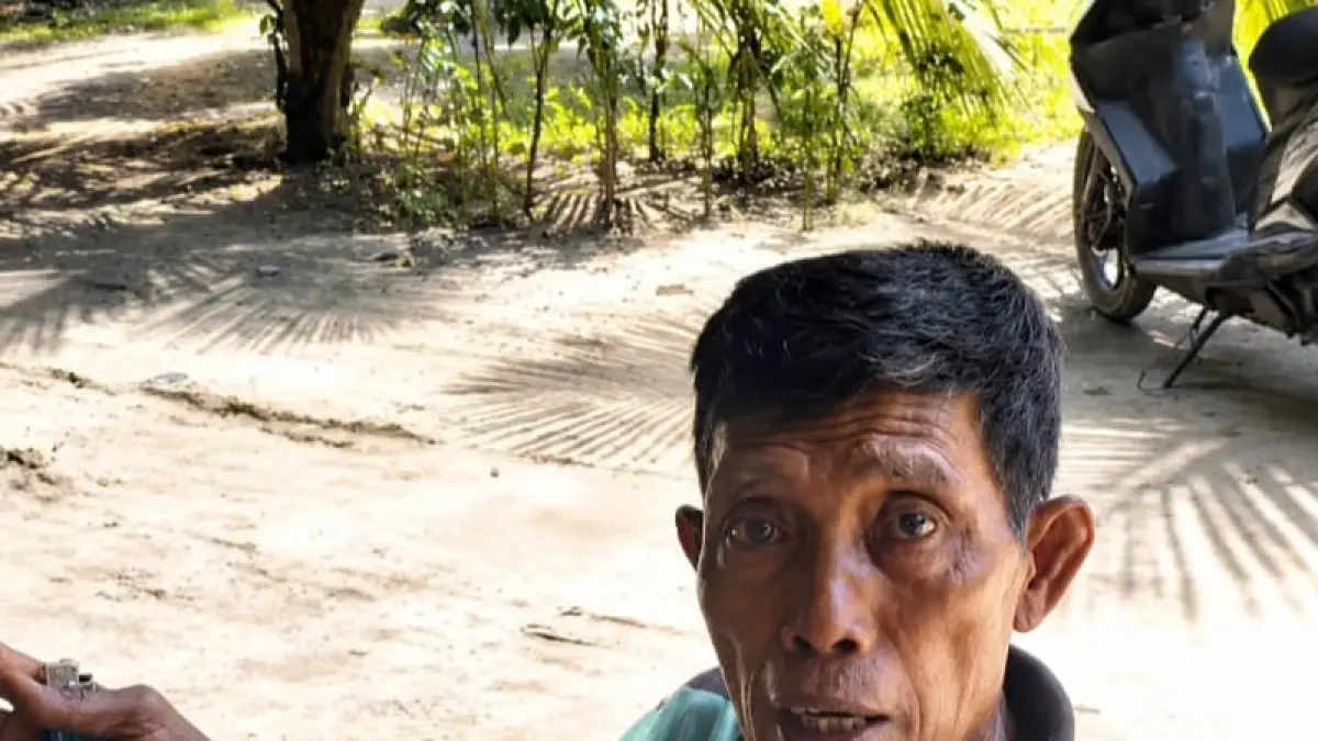 Korban kehilangan sepedamotor saat mancing.