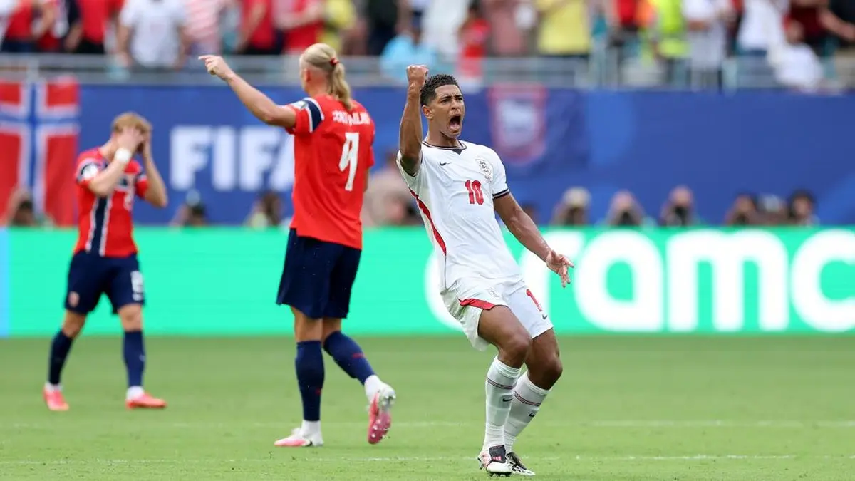 Jude Bellingham menjadi pahlawan kemenangan Inggris setelah mencetak dua gol ke gawang Norwegia dan membawa The Three Lions menang 2-1 lewat extra time untuk melaju ke semifinal Piala Dunia 2026.