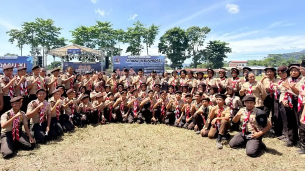 Kontingen Gerakan Pramuka Kabupaten Tapanuli Tengah mengikuti Upacara Penutupan Jambore Daerah Sumatera Utara (Jamdasu) XI Tahun 2026 di Bumi Perkemahan Sibolangit.