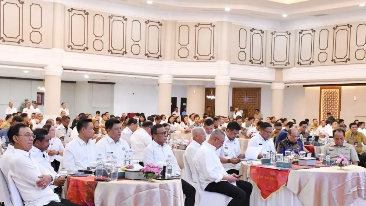 Bupati Tapteng, Masinton Pasaribu, saat menghadiri Rakor Supervisi dan Asistensi Penggunaan TKD, Selasa (14/7/2026).