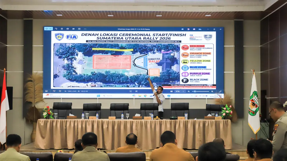 Pemerintah Kota Pematangsiantar bersama Polres Pematangsiantar, Kodim 0207/Simalungun, dan IMI menggelar rapat koordinasi persiapan Sumatera Utara Rally 2026 FIA Asia Pacific Rally Championship yang akan berlangsung pada 7-9 Agustus 2026.