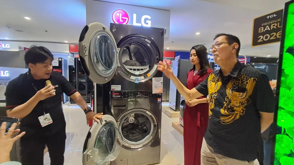 Mesin cuci LG AI DD 2.0 berkapasitas 20 kilogram dipasarkan di Medan dengan fitur cuci dan kering dalam satu perangkat.&nbsp;