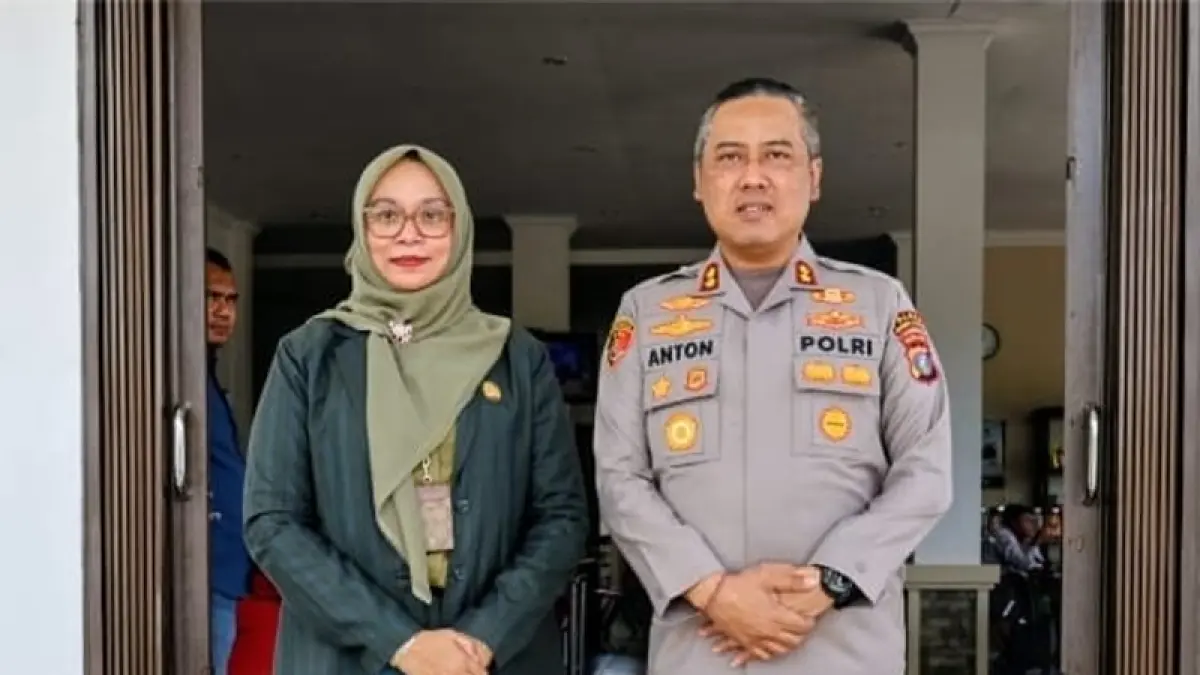 Kapolres Tapsel, AKBP Anton Santoso, menerima kunjungan Ketua Pengadilan Negeri Padangsidimpuan Silvianingsih.