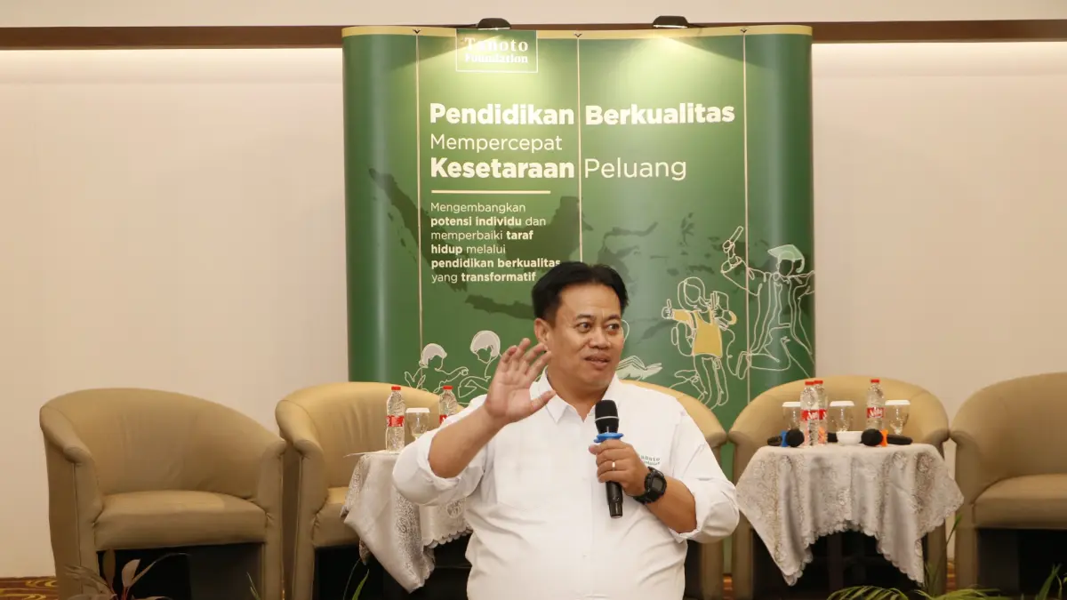 Regional Lead Tanoto Foundation Sumatera Utara Medi Yusva menyampaikan pentingnya penguatan ekosistem pengasuhan dan stimulasi anak usia dini sebagai investasi menuju Generasi Emas Indonesia 2045.