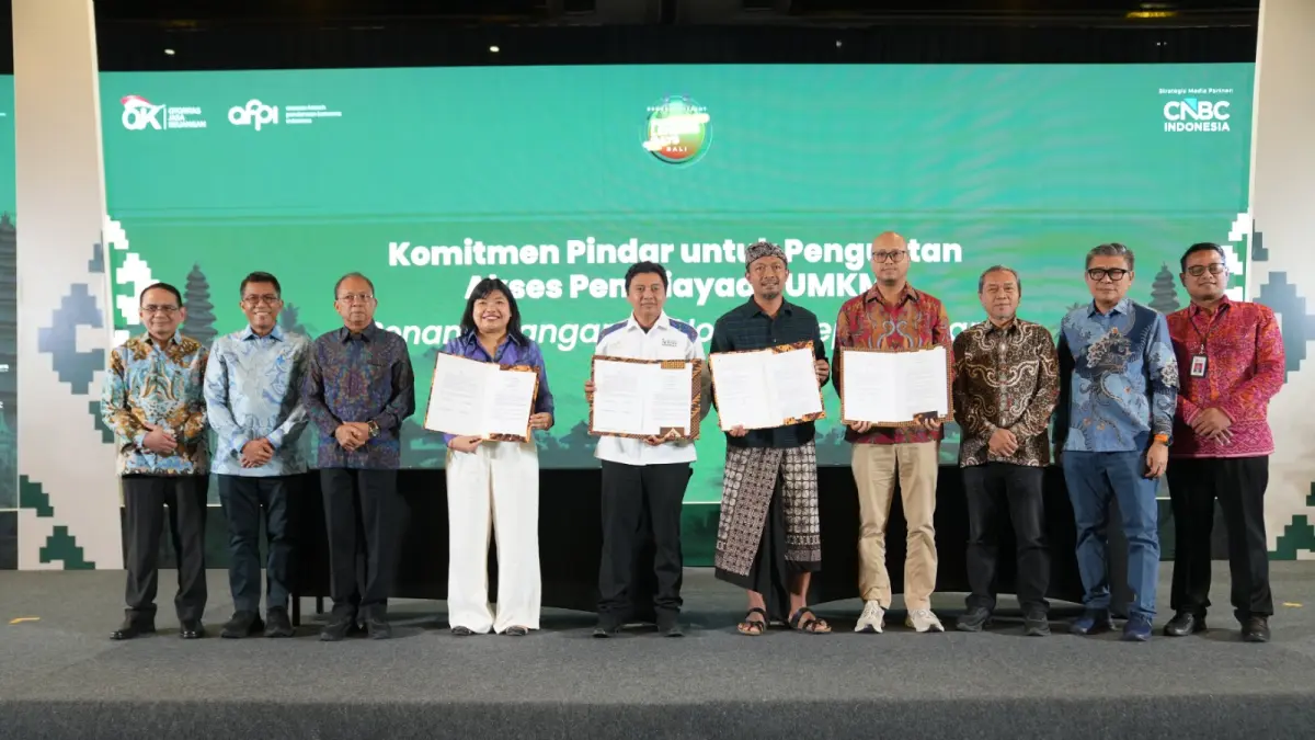 Kepala Eksekutif Pengawas PVML OJK Agusman saat menghadiri Fintech Lending Days di Denpasar, Bali. Pembiayaan Pindar ke UMKM terus meningkat. 
