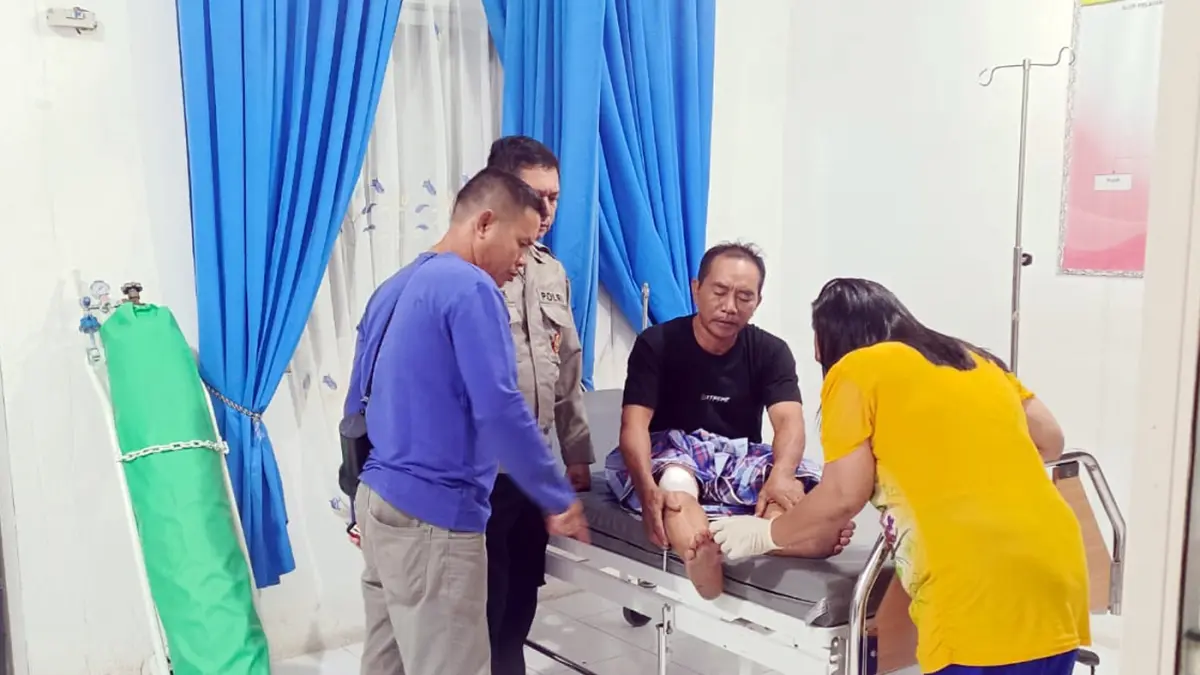 Lusinan, korban sabetan egrek dalam penganiayaan di Jalan Umum Huta III Nagori Sei Torop, Bosar Maligas, Simalungun.
