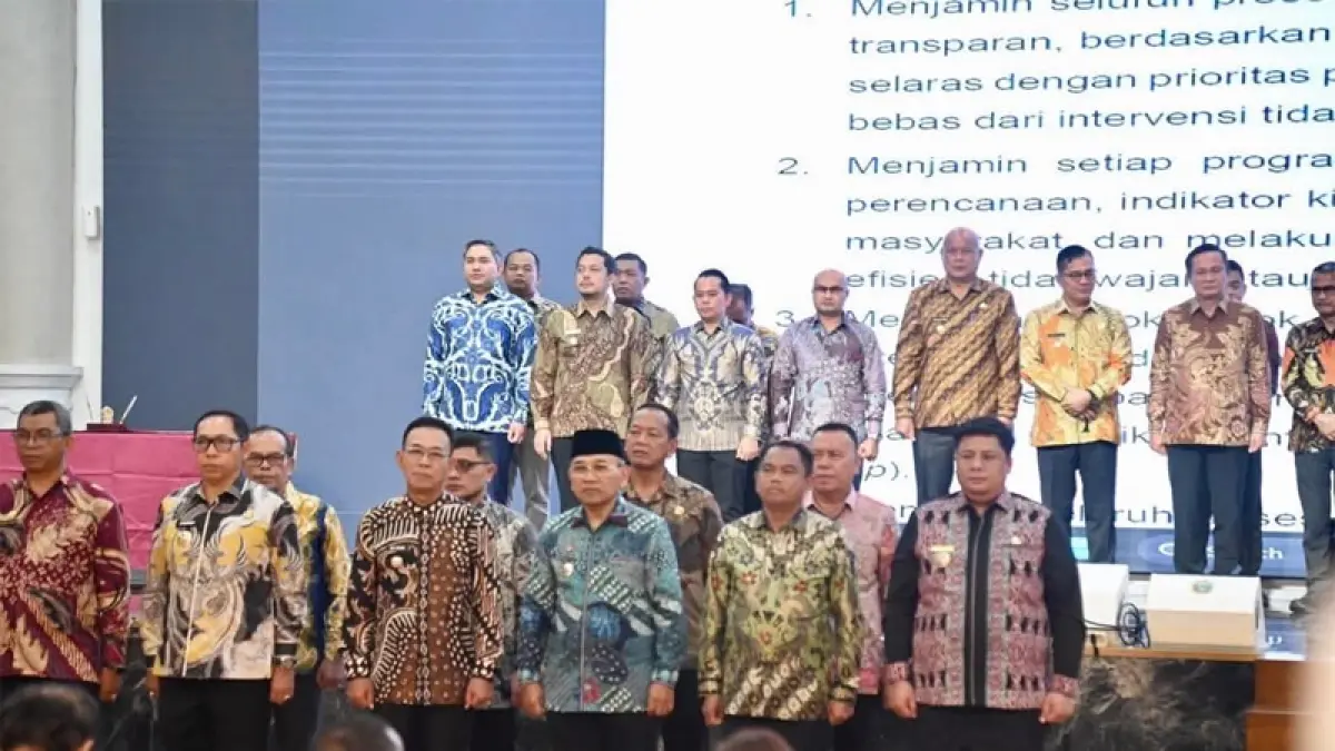 Bupati Tapsel H. Gus Irawan Pasaribu pada acara Penguatan Tata Kelola Pemda dan Pencegahan Korupsi di Provinsi Sumatera Utara.
