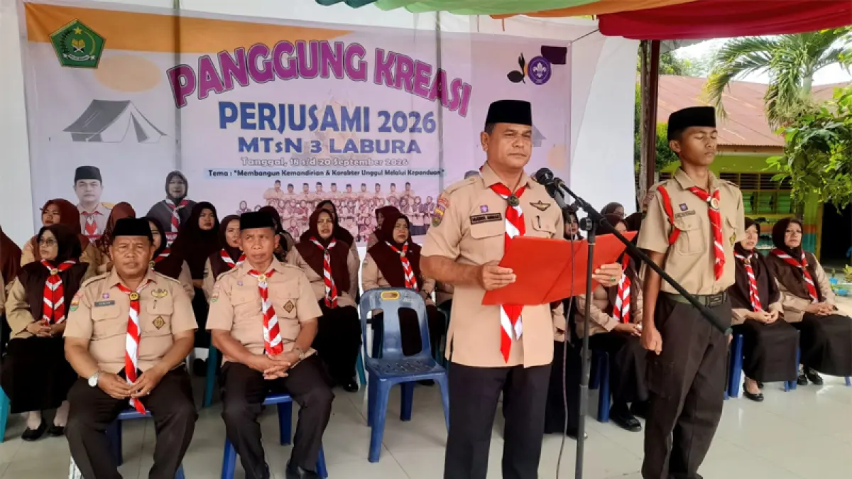 MTsN 3 Labuhanbatu Utara menggelar Perjusami di lingkungan madrasah.
