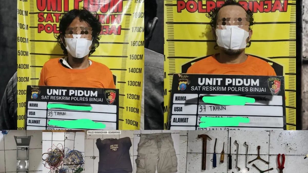 Tersangka dan barang bukti.