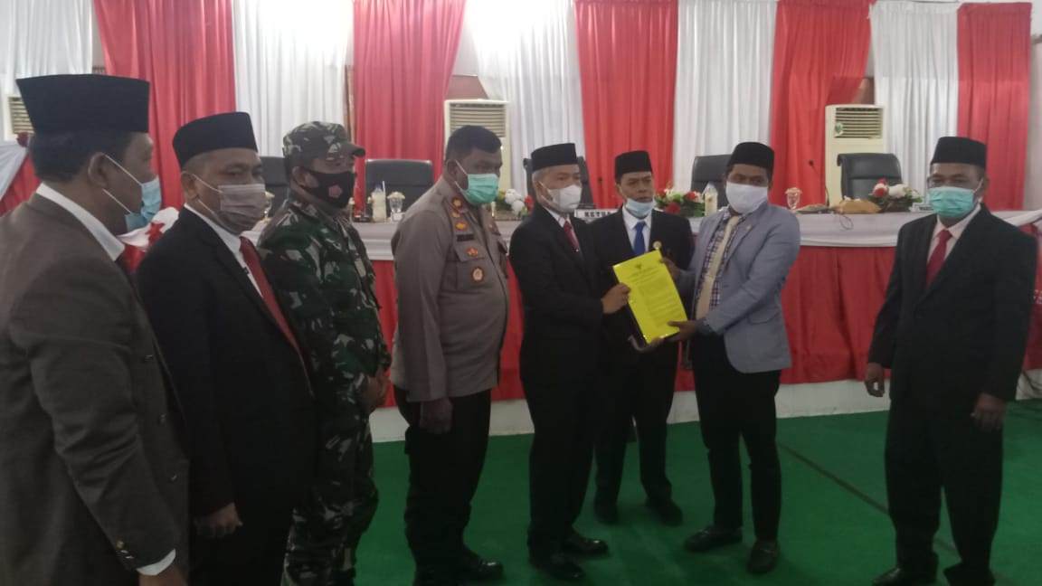 Suasana usai rapat paripurna penyampaian Ranperda Pertanggungjawaban Pelaksanaan APBD tahun anggaran 2020, Rabu (9/6) lalu.