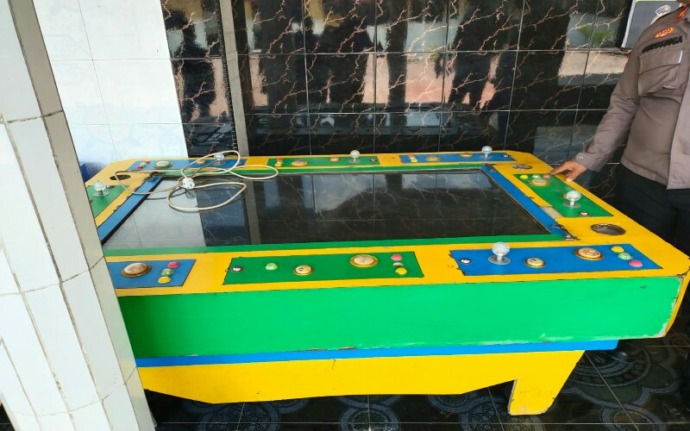 Mesin tembak ikan diamankan di Polres Asahan.