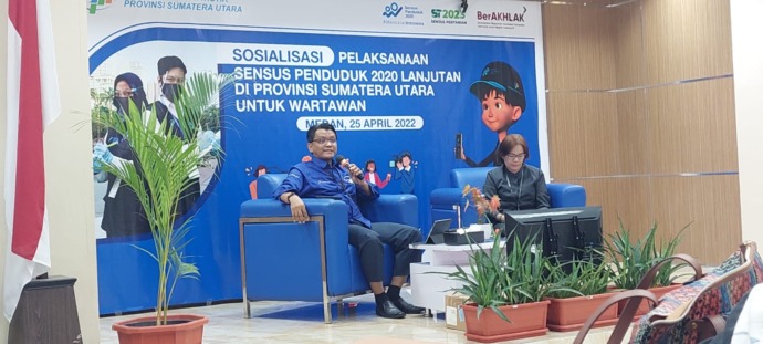 Kepala BPS Sumut, Nurul Hasanudin (kiri) pada Sosialisasi SP2020 Lanjutan.
