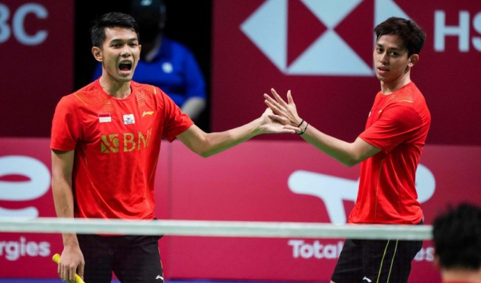 Pasangan Fajar dan Rian melaju pada Korea Open 2022.