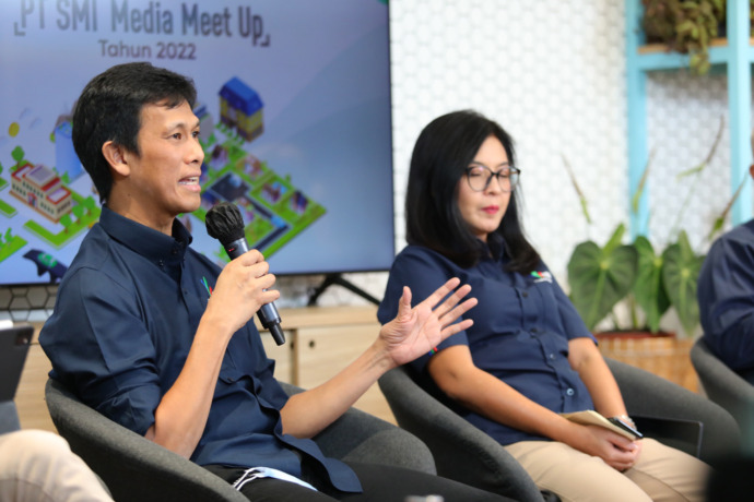 Direktur Utama PT SMI, Edwin Syahruzad, PT SMI Media Meet Up Tahun 2022, Kamis, 21 April 2022.